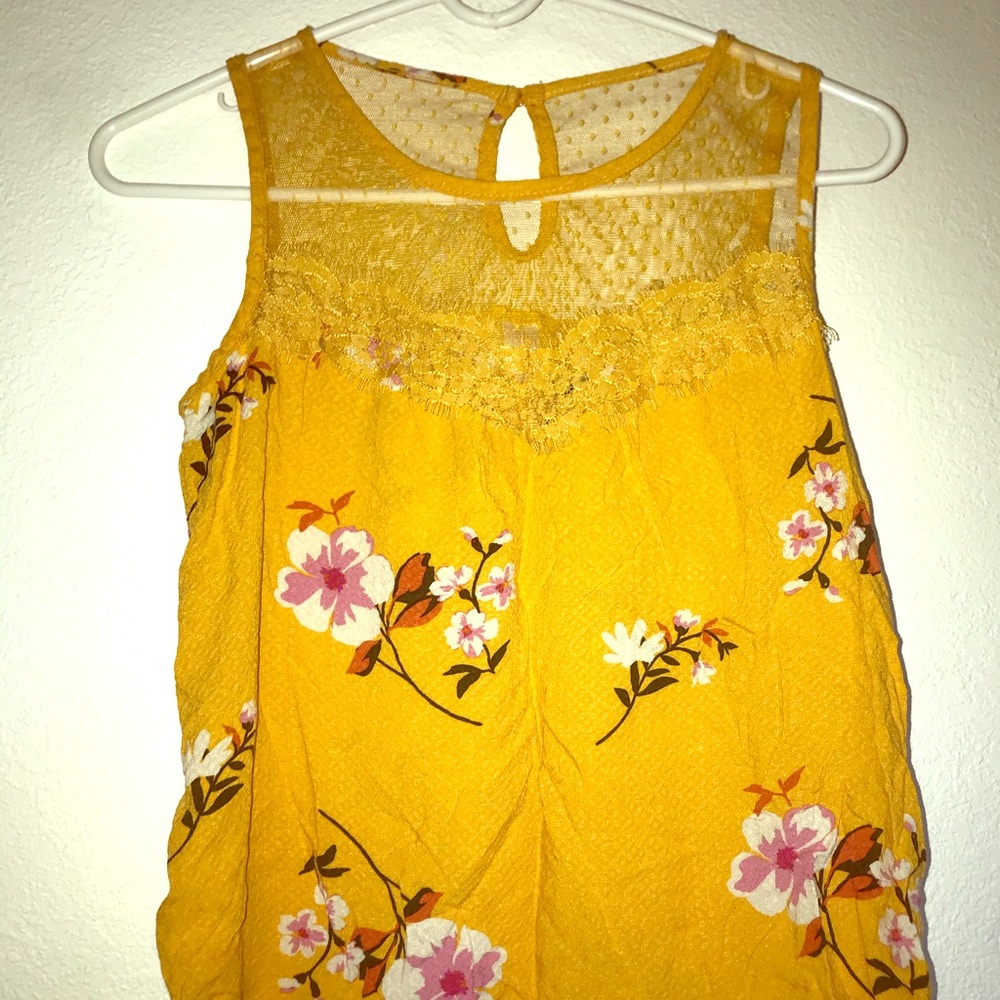 Yellow floral tank
